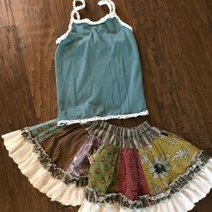 Matilda Jane tank and Mustard Pie patchwork skirt